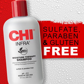 CHI Infra shampoo creamy lather texture illustrating gentle hydration
