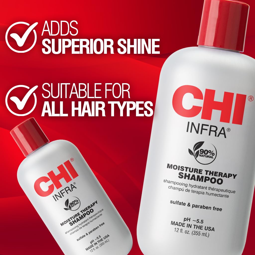 CHI Infra shampoo pump and cap close-up highlighting easy dispensing