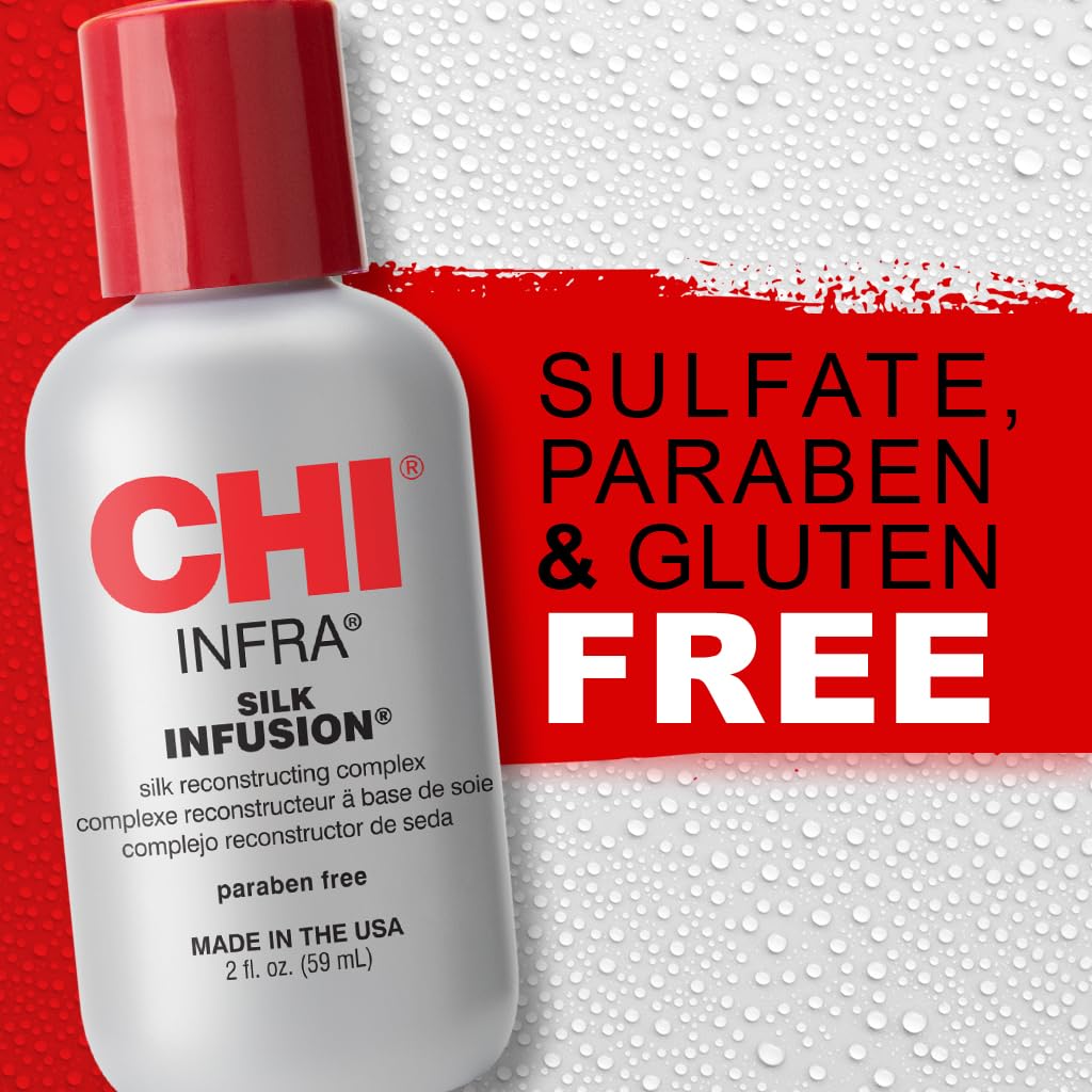 CHI applied to damp hair mid-lengths demonstrating smoother manageability
