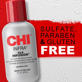 CHI applied to damp hair mid-lengths demonstrating smoother manageability