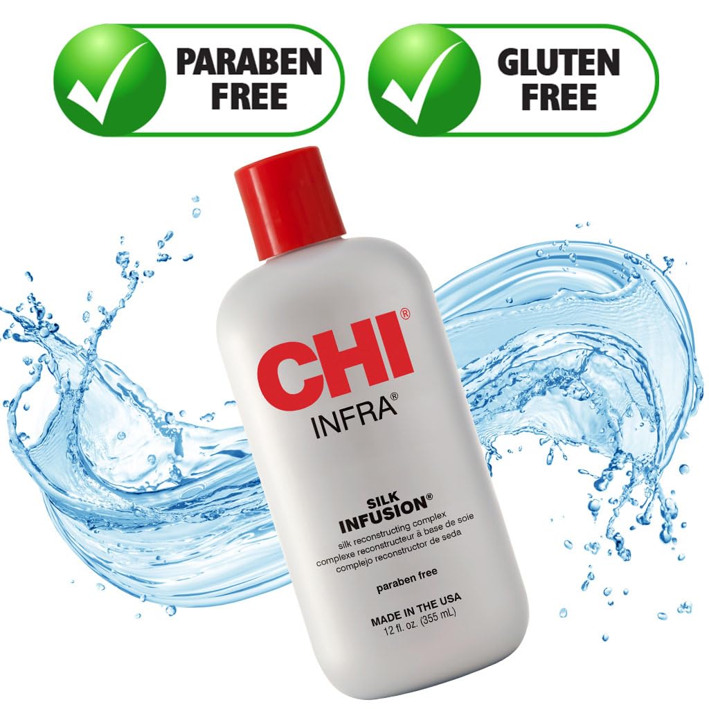 CHI before and after hair showcasing restored shine and reduced frizz