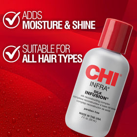 CHI close-up of keratin and silk proteins highlighting strengthening benefit
