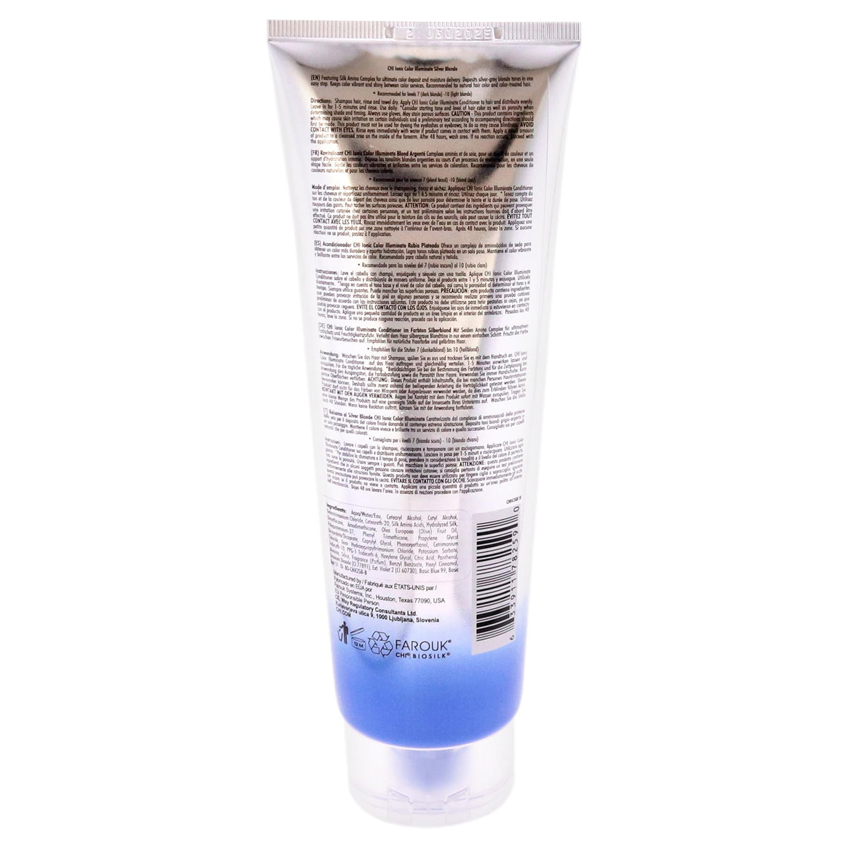 Close-up of CHI conditioner cream texture, demonstrates moisturizing, color-deposit benefits