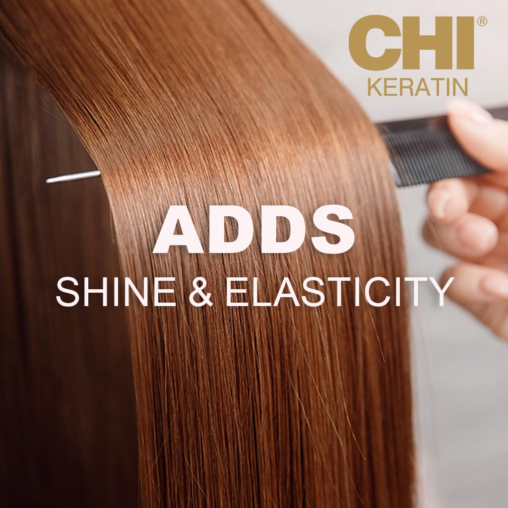 CHI conditioner in hand being applied to hair demonstrating targeted moisture and detangling