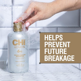 CHI bottle staged on bathroom shelf for everyday use