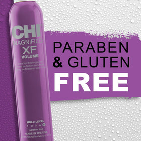 CHI label closeup highlighting ceramic and protein ingredients