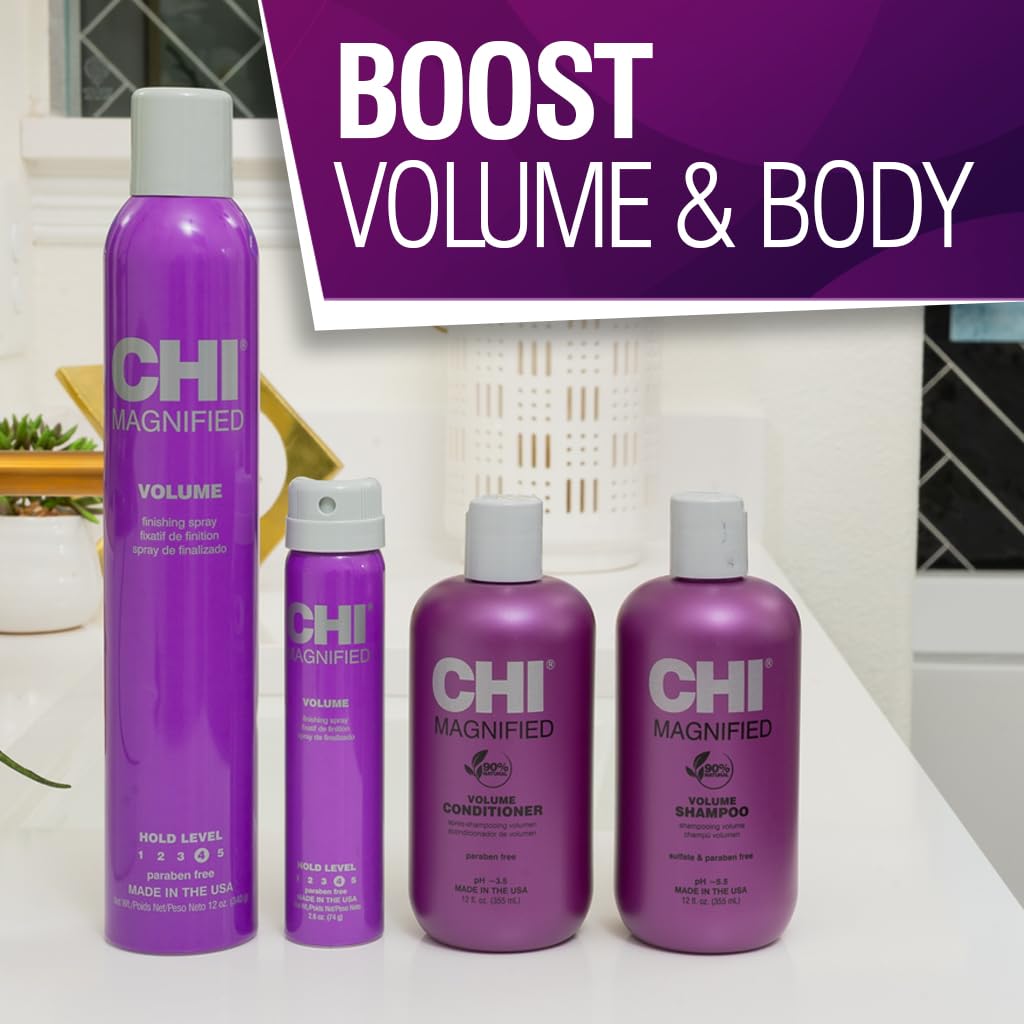 CHI spray nozzle releasing fine mist to evenly distribute volumizing finish