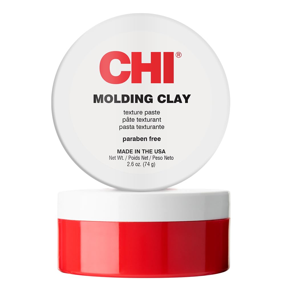 CHI molding clay front jar showing label and travel-friendly size for easy styling