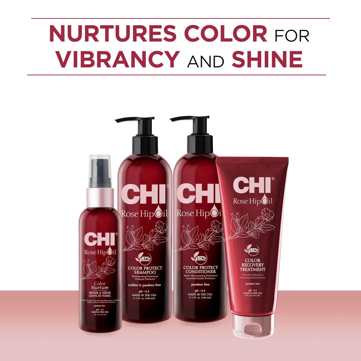 CHI before and after hair shot showing improved shine and manageability