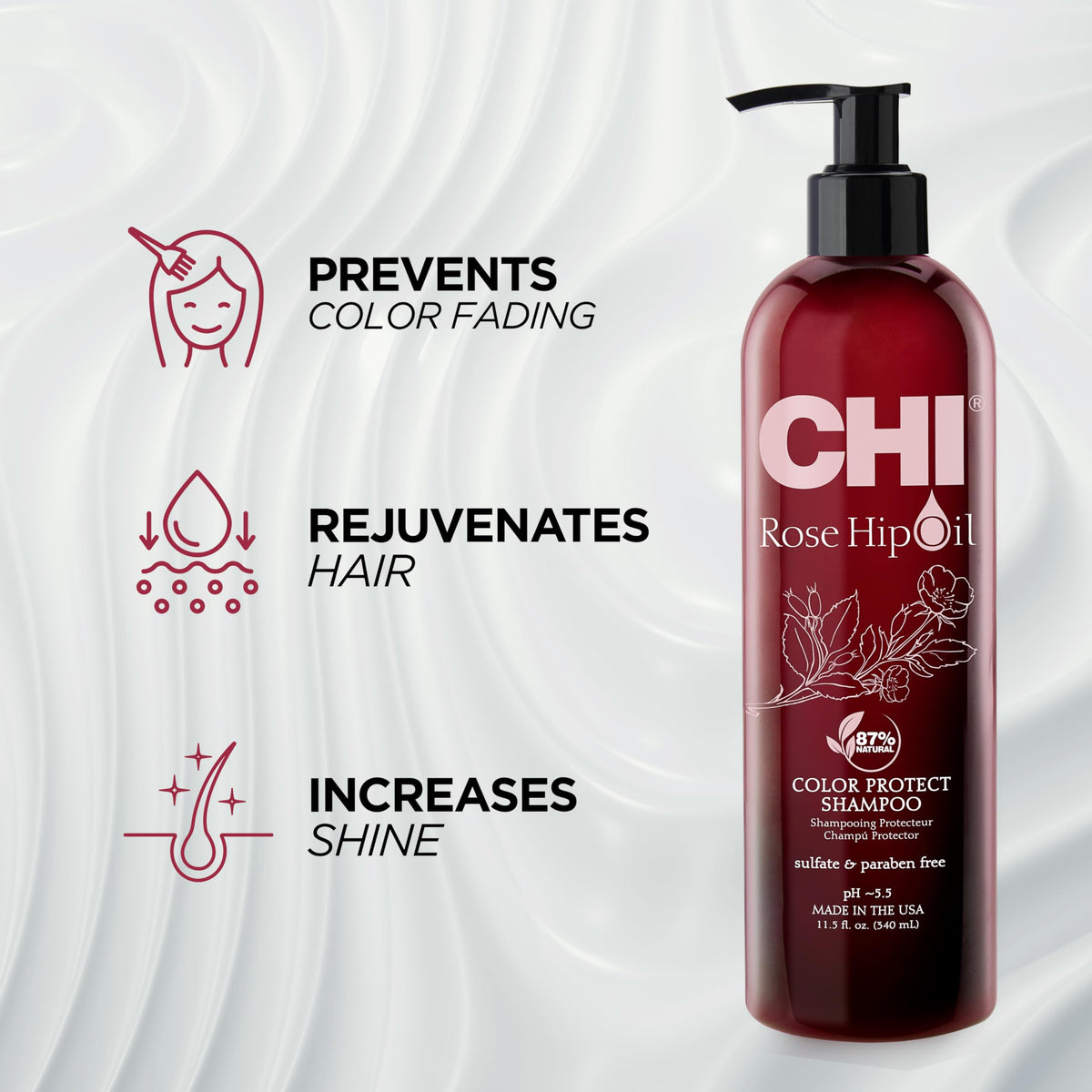 CHI shampoo lather closeup demonstrating gentle cleansing and foam control