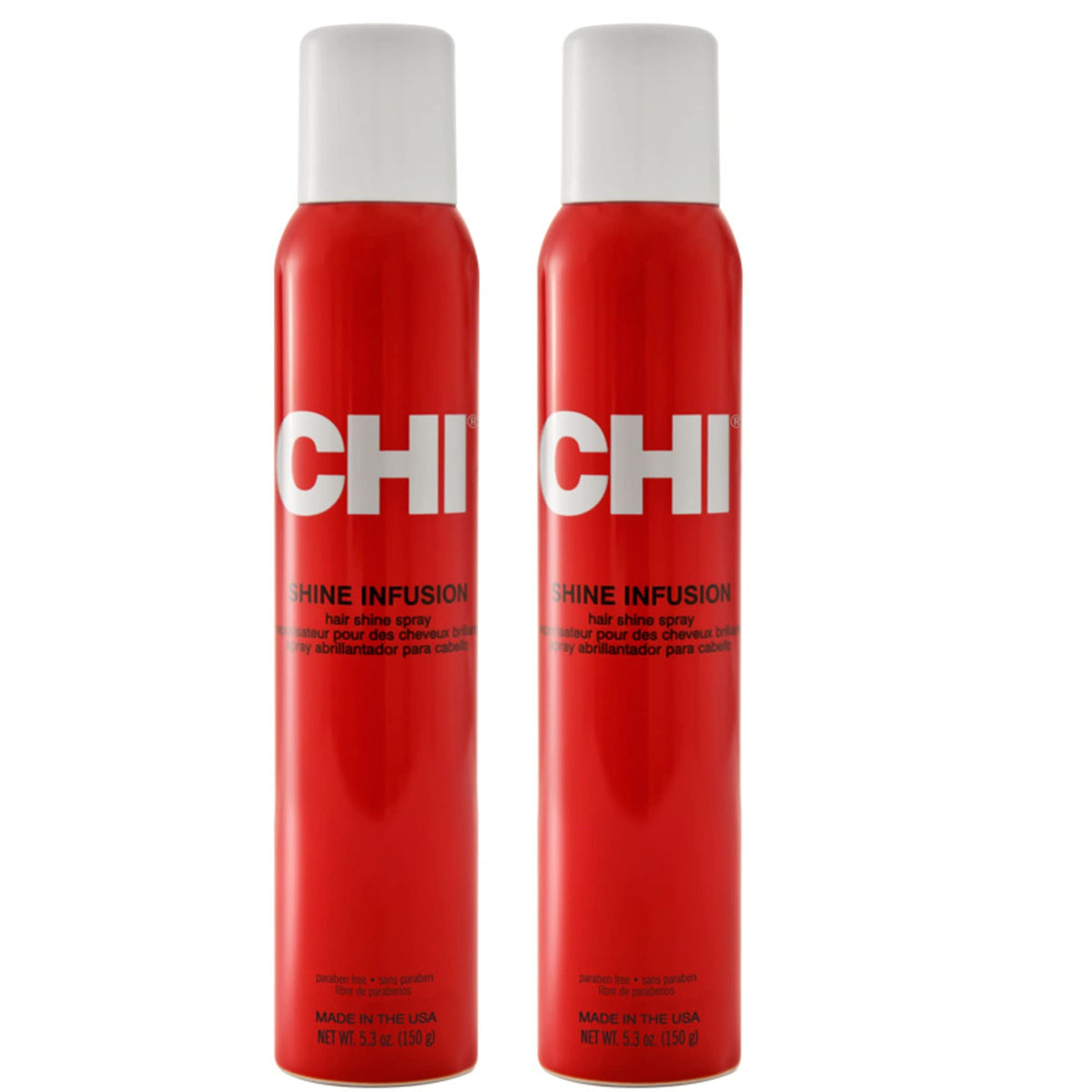 CHI bottle front packaging showing sleek label and lightweight shine benefits