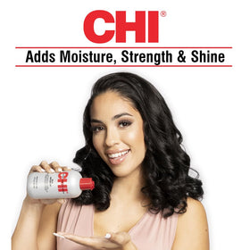 CHI bottle beside a ruler showing 12 oz scale for purchase confidence