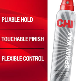CHI spray wax closeup label showing ceramic and protein benefits
