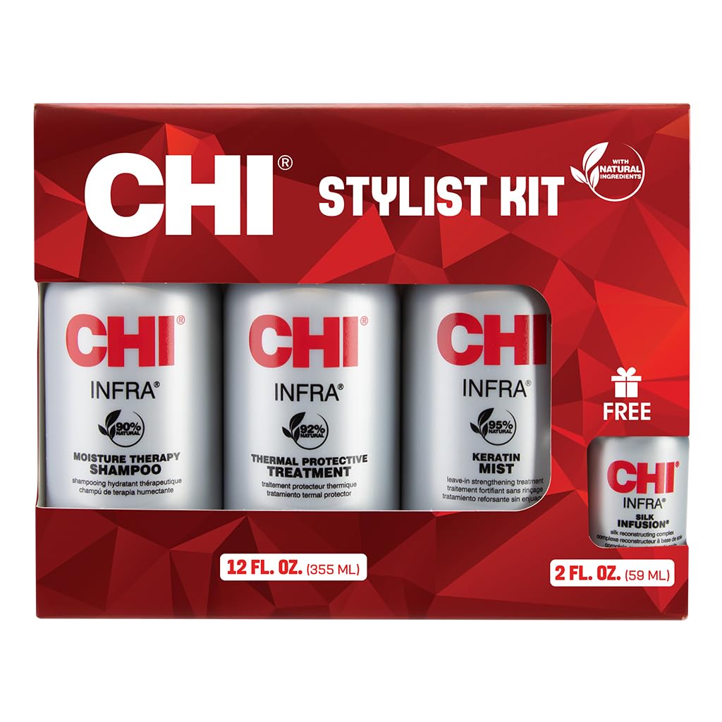 CHI kit in a home styling scene showing professional results and manageable hair