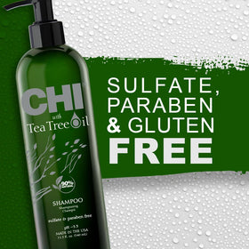 CHI shampoo placed in shower scene conveying refreshing scalp relief
