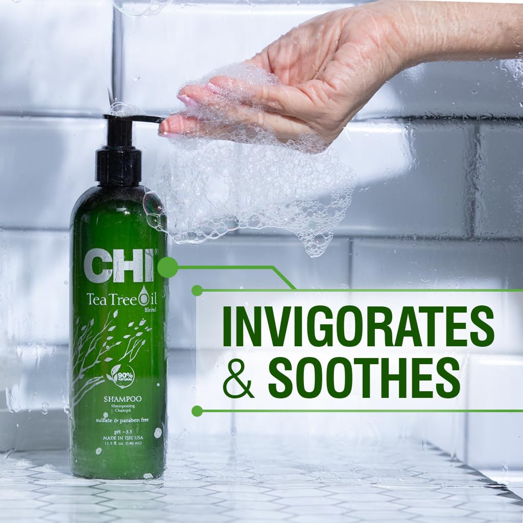 CHI shampoo lather on wet hair demonstrating cleansing effectiveness