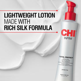 CHI lotion texture close-up illustrating lightweight silk formula