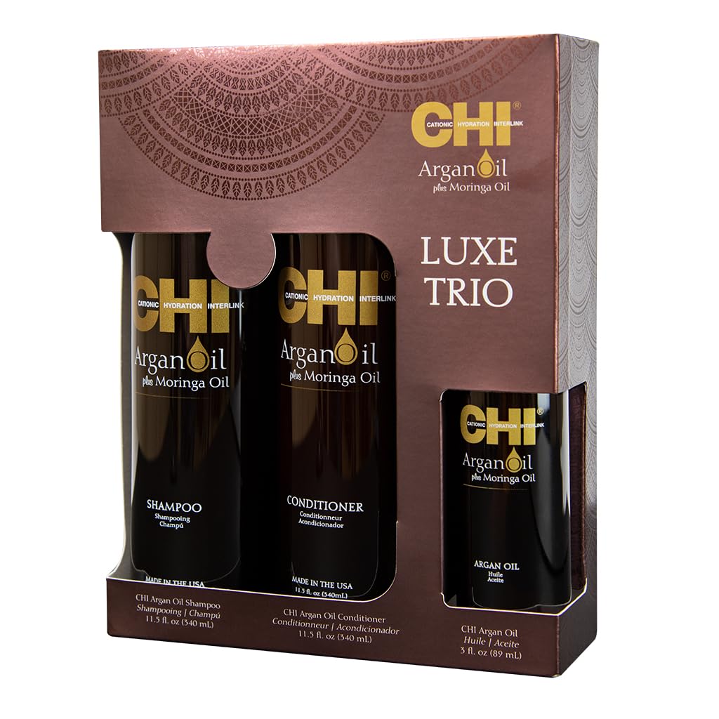 CHI trio displayed in bathroom setting demonstrating easy at-home professional results