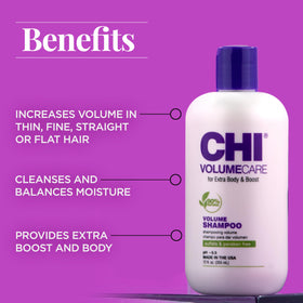 CHI VolumeCare pump close-up highlighting dispensing design for controlled product use