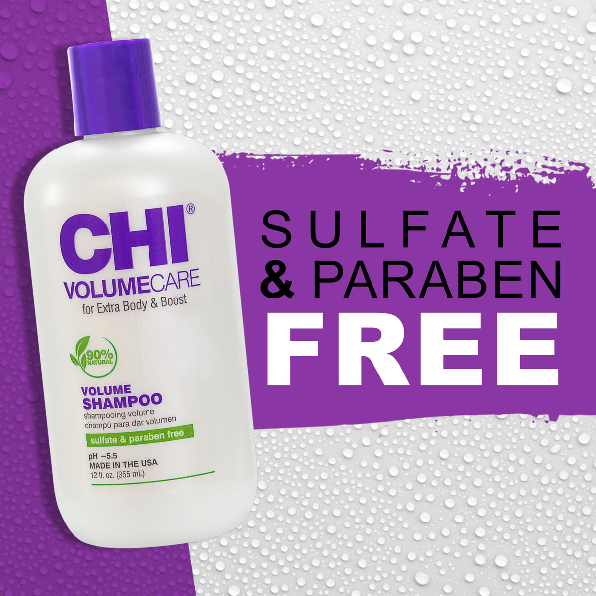 CHI VolumeCare styled hair lifestyle image showing fuller-looking hair after use