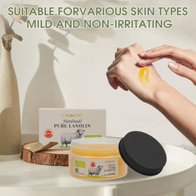 Chialing label detail showing Australian lanolin sourcing and purity