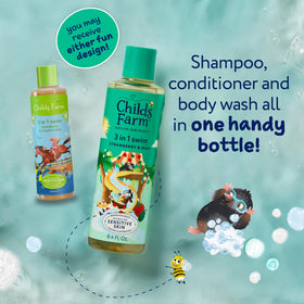 Childs Farm in-bath use showing child enjoying gentle wash after swim