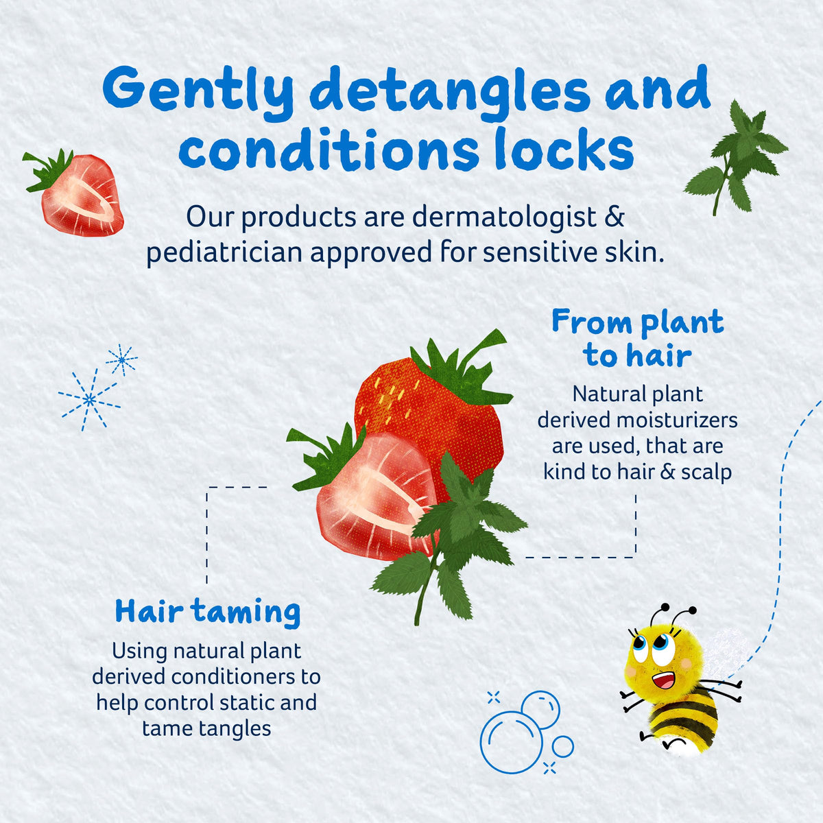 Childs Farm in-bath use on child showing soft hair and easy rinsing benefit