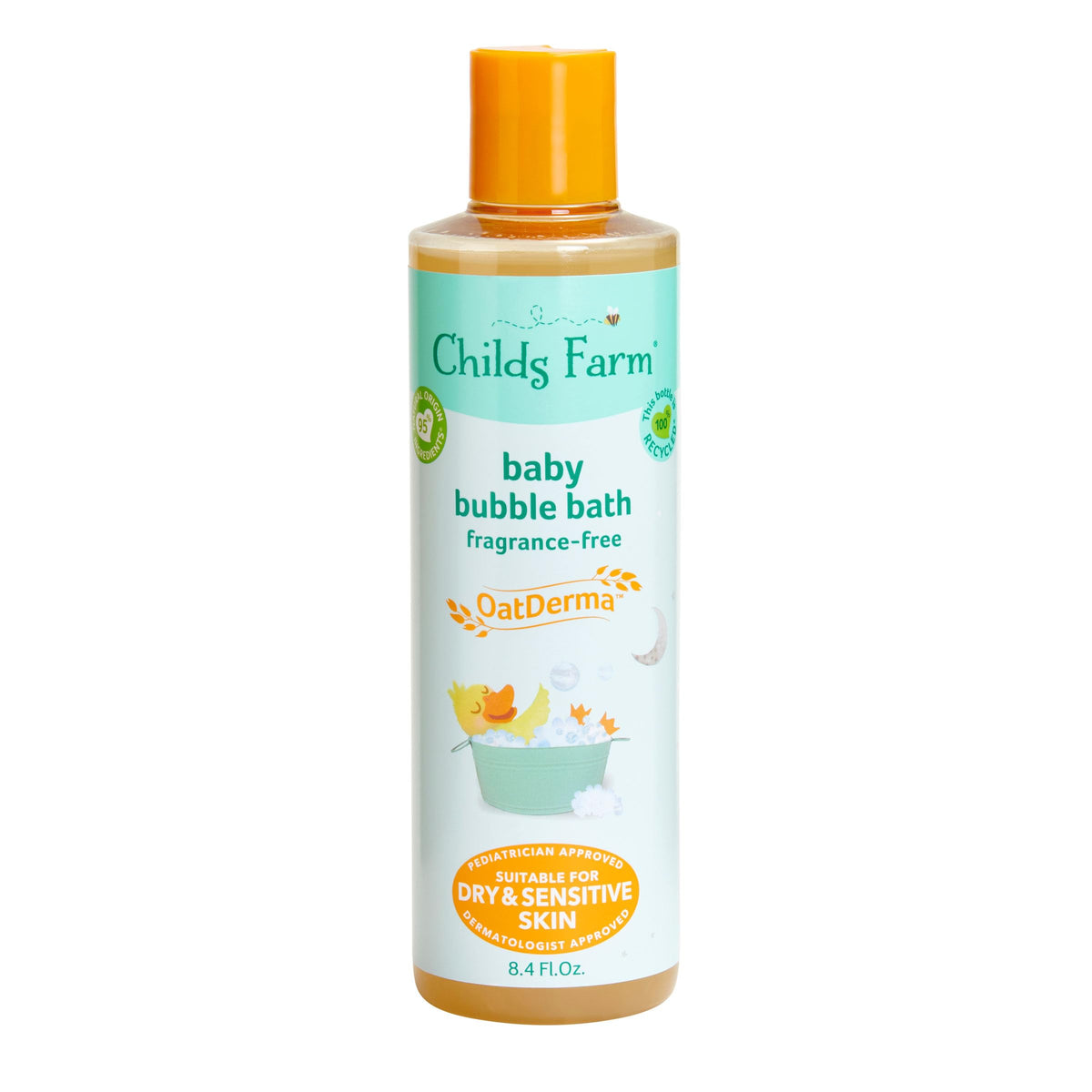 Childs Farm front bottle showing label and gentle formula benefits