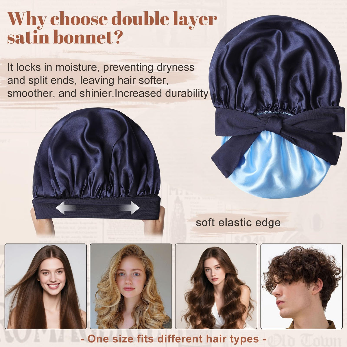 CHLINS double-layer satin close-up showing smooth fabric for reduced friction