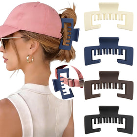 CHLINS front packaging showing four hat-friendly claw clips and clear benefits