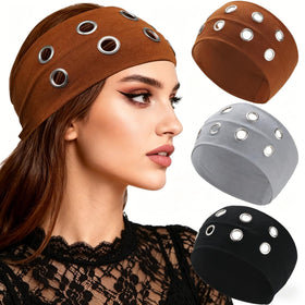 CHLINS front view of three headbands showing bold punk look and coverage