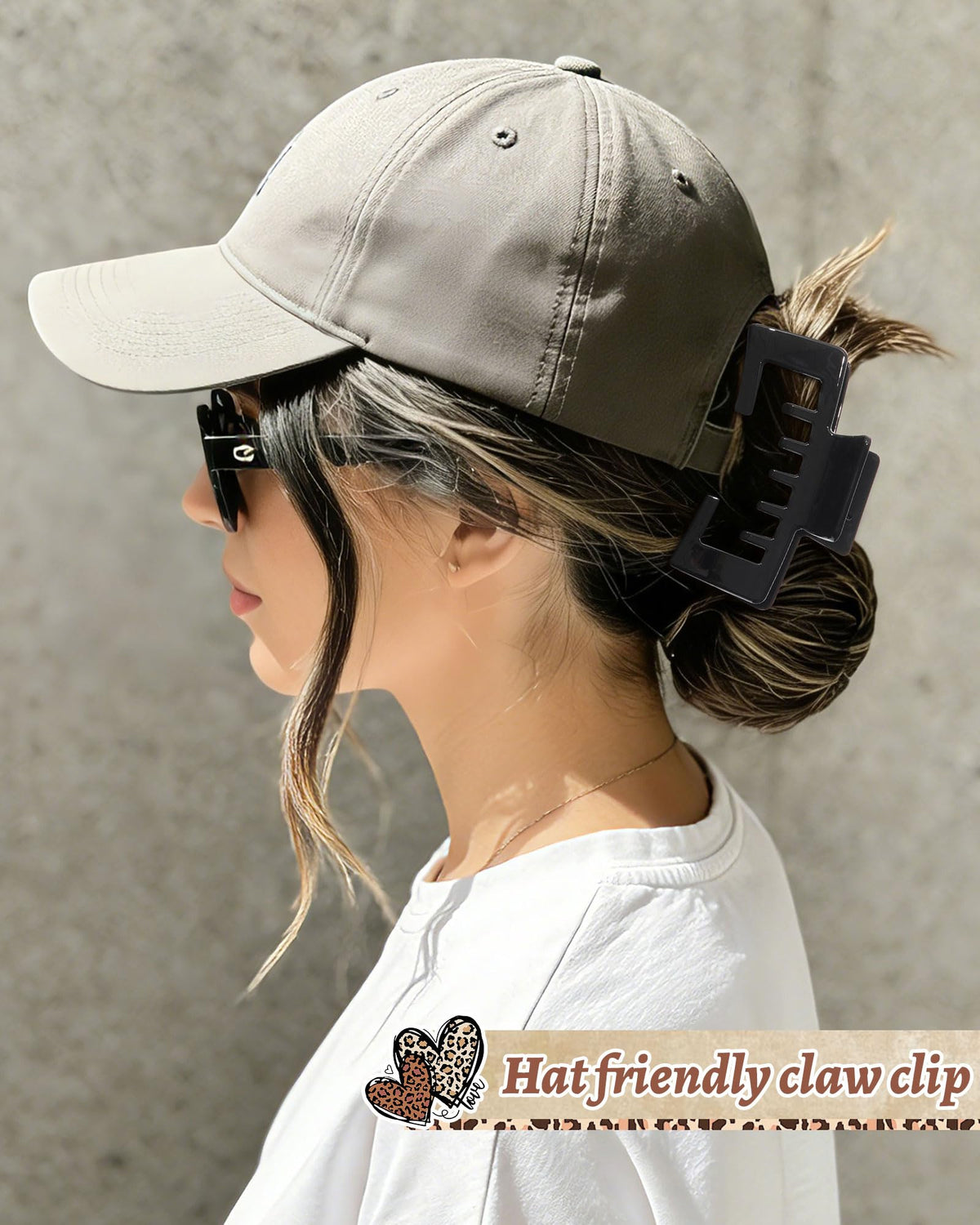 CHLINS clip fitted to trucker cap snapback keeps hair secure and comfortable