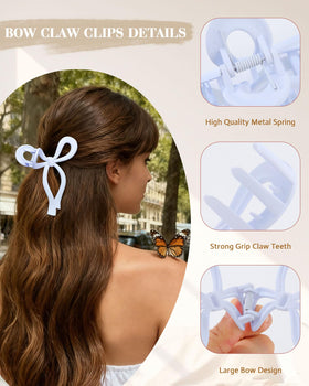 CHLINS bow clip in a half-up hairstyle, shows everyday hold and polished appearance