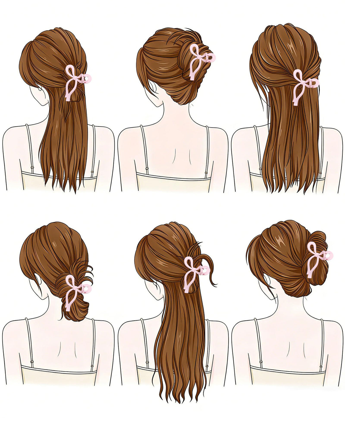 CHLINS four matte-tone clips arranged by color, presents coordinating outfit options
