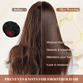 CHLINS bonnet beside a ruler showing size and room for long hair