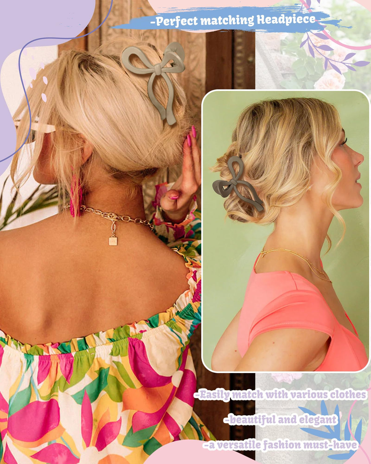 CHLINS side profile with clip open showing wide 180-degree jaw for thick hair hold