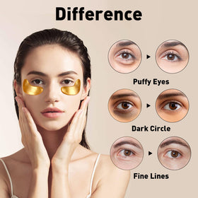 CHMI patch applied under model eye demonstrating soothing effect