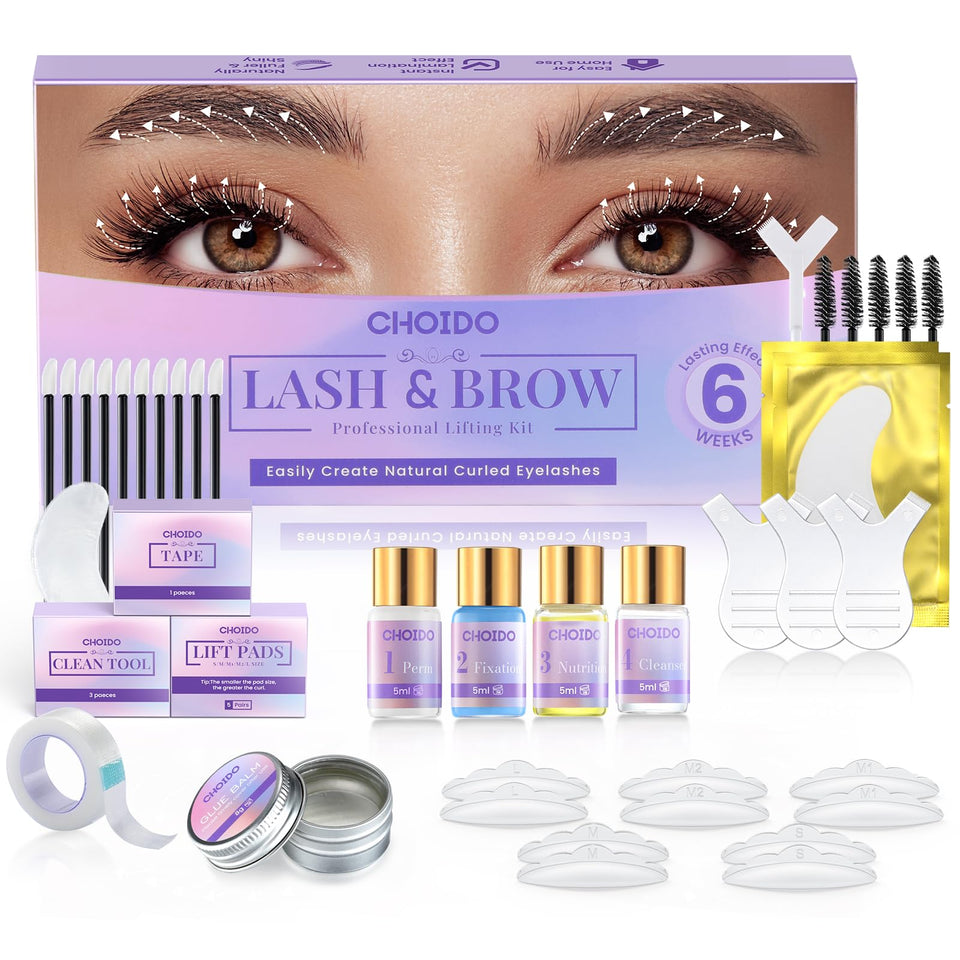 Choido kit box front view showing complete 2-in-1 lash and brow system benefits