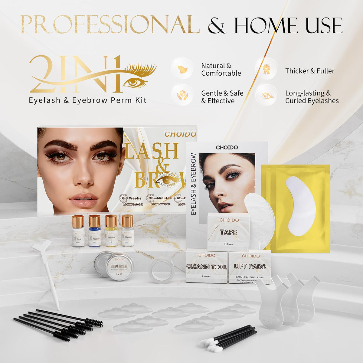 Choido kit staged on vanity to show everyday beauty routine convenience