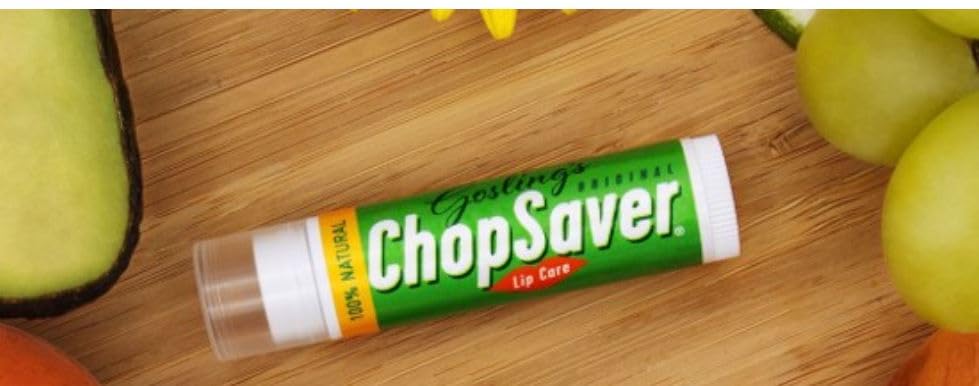ChopSaver being applied to lips, brand providing quick moisture and relief
