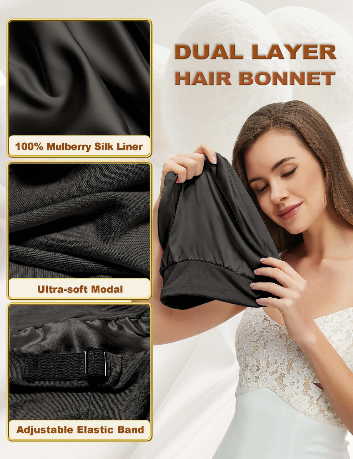 choshion close-up of 19 momme mulberry silk lining preserving moisture and reducing friction