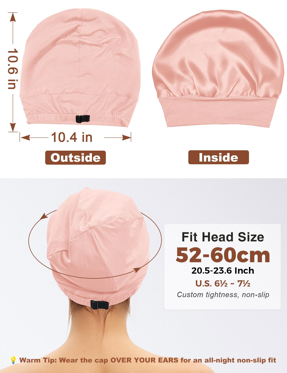 choshion silk lining close-up highlighting smooth anti-frizz surface