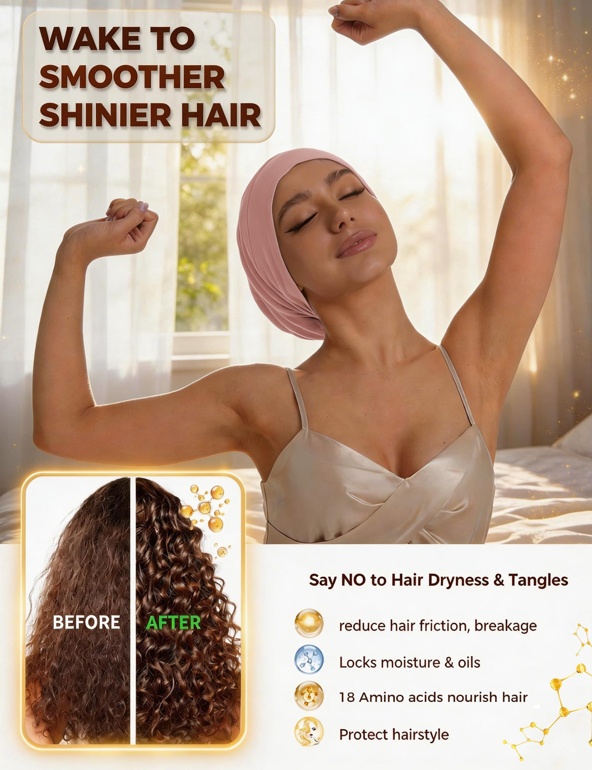 choshion slouchy fit in use preserving curls overnight without crushing