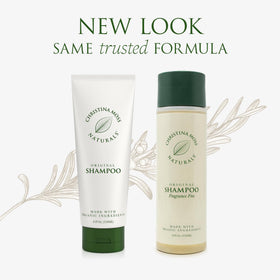 Christina Moss Naturals on bathroom shelf in lifestyle scene showing responsible beauty appeal
