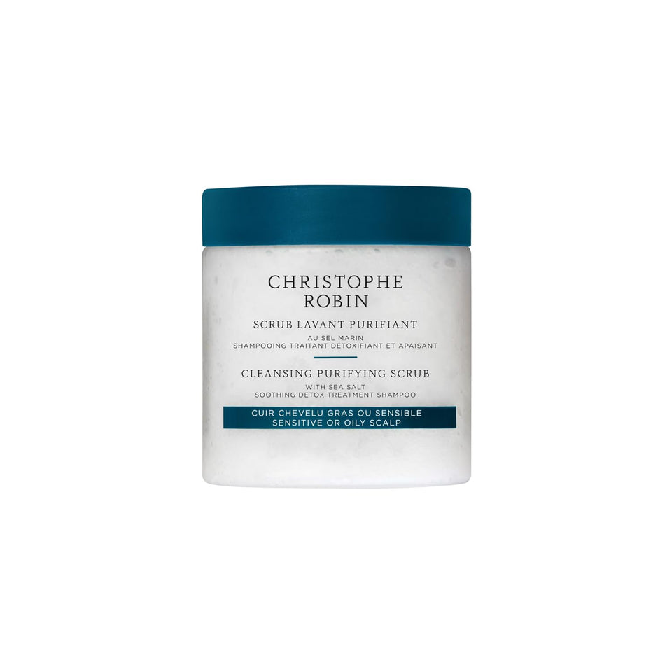 Christophe Robin front packaging showing sea salt scrub and cleansing benefit