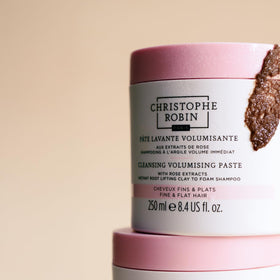 Christophe Robin label and ingredient detail emphasizing rassoul clay and rose extracts