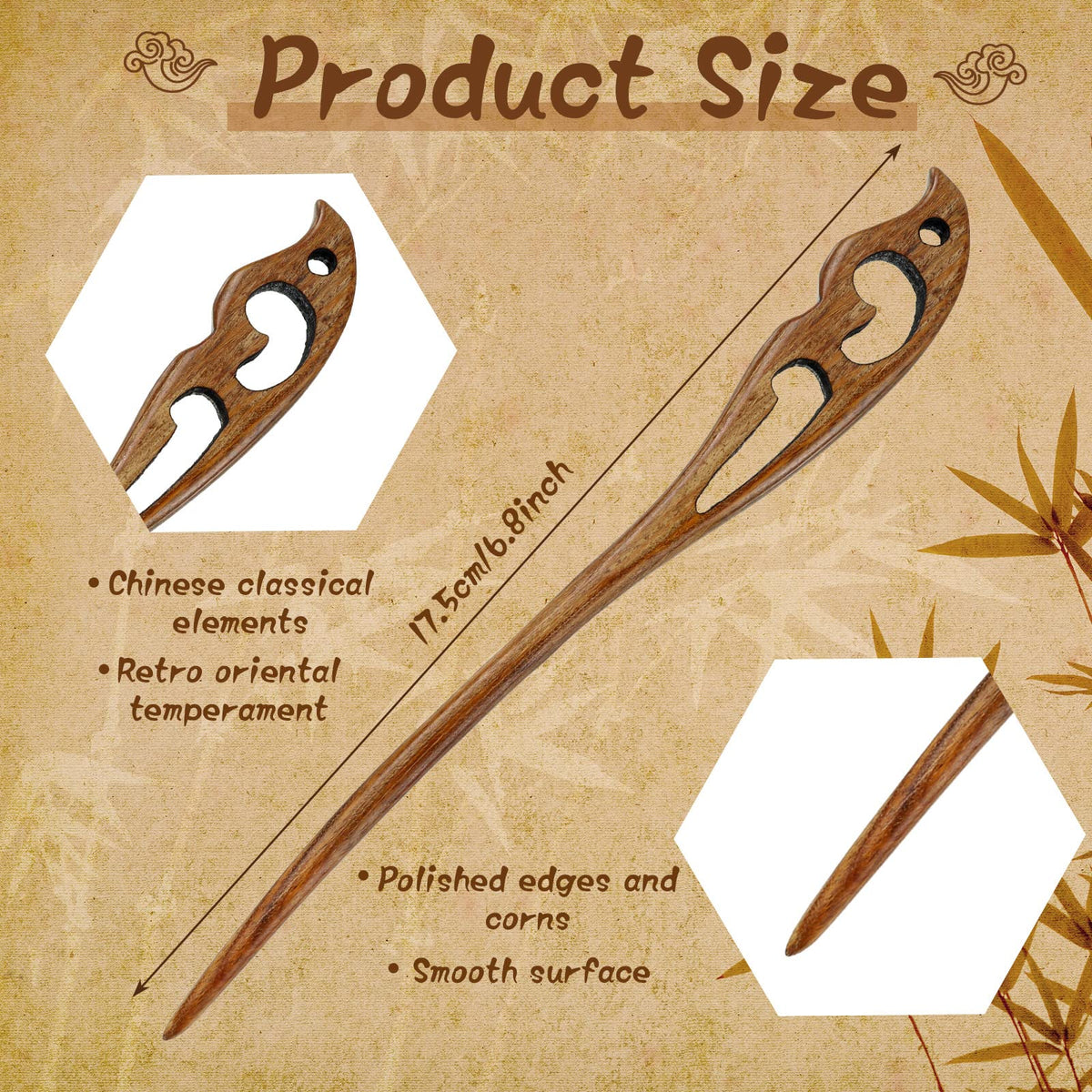 Chuangdi close-up of retro carved pattern on stick, detailed design enhances visual appeal