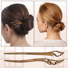 Chuangdi hair stick in a secured bun demonstrating hold and styling support