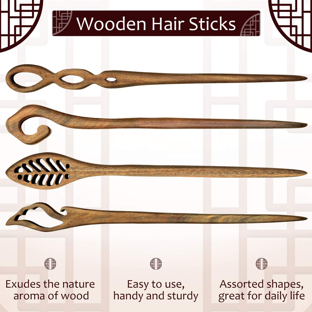 Chuangdi sandalwood texture and rounded tip close-up showing smooth finish benefit