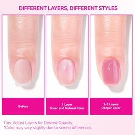 CHUCHU polish in use at manicure station showing quick-dry results and salon look